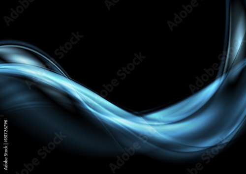 Dark blue abstract flowing dynamic waves background