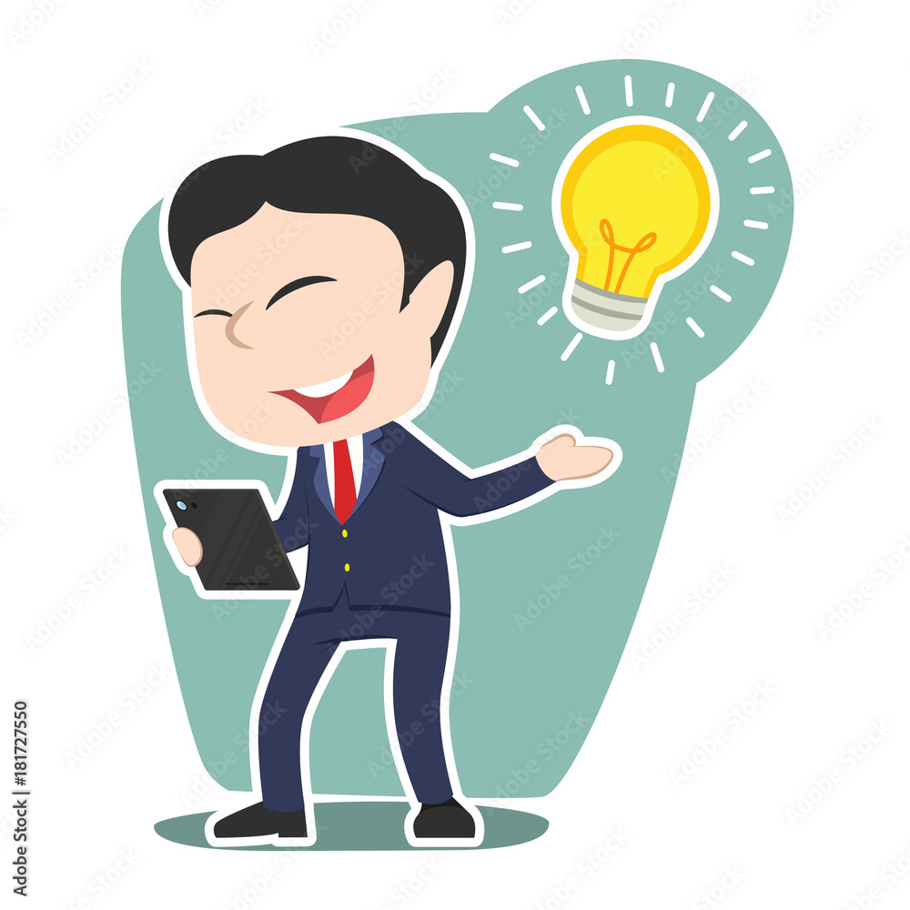 Chinese businessman presenting his idea– stock illustration