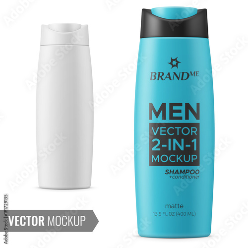 Shampoo bottle template.