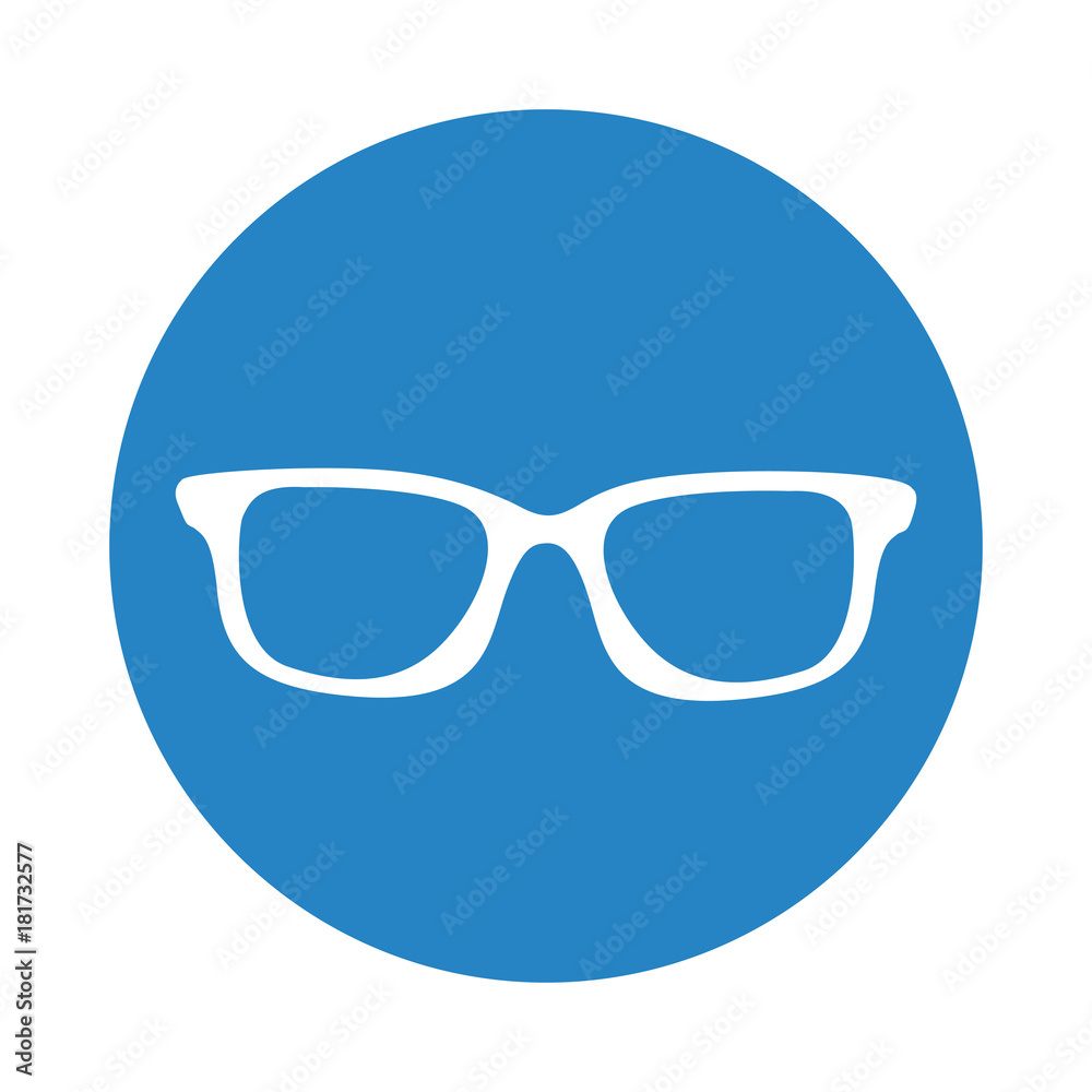 round icon blue glasses cartoon vector graphic design round icon blue glasses cartoon vector graphic design
