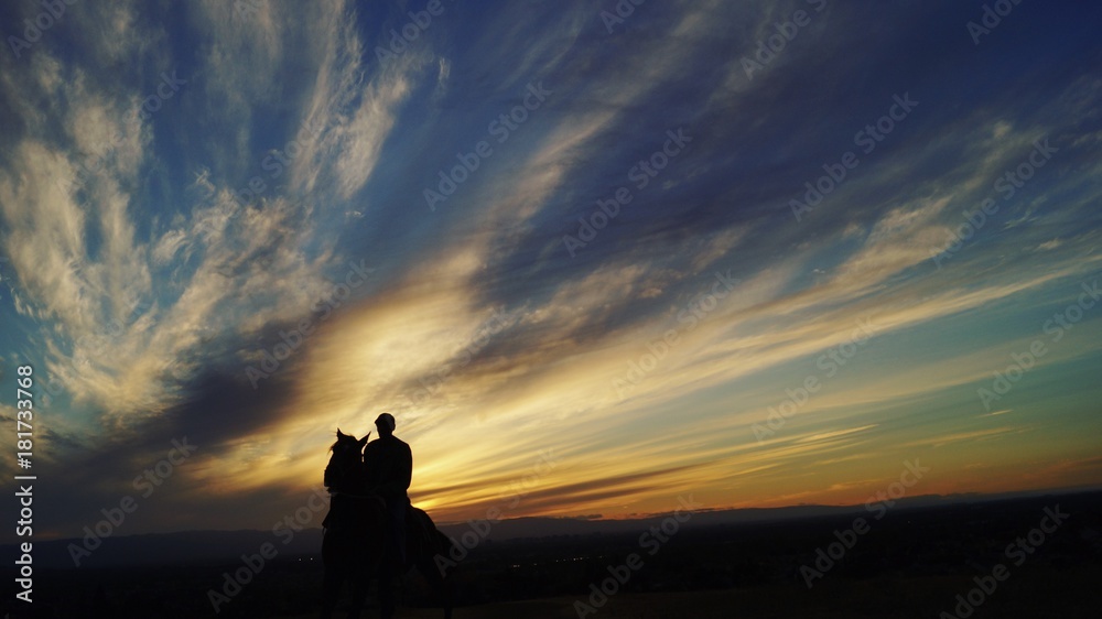 Horseback sunset