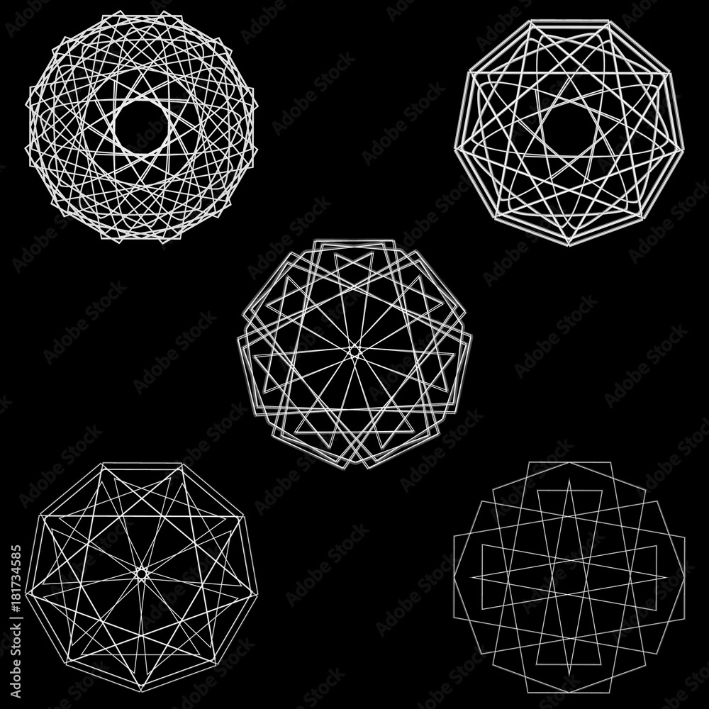 Holiday patterns of stars of snowflakes and flowers for gifts