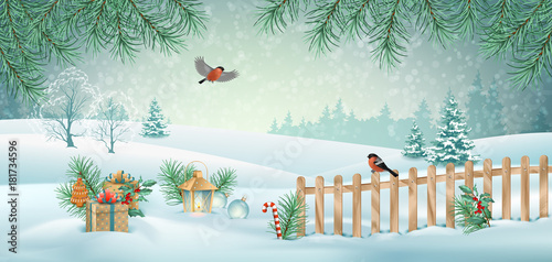 Vector Christmas Landscape