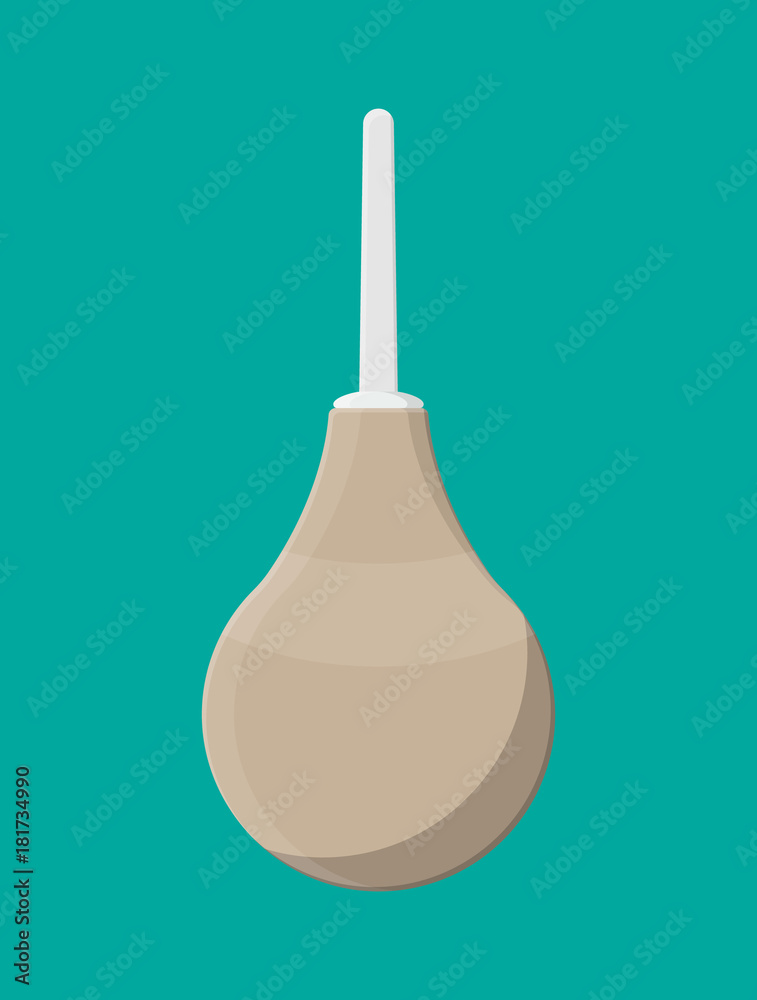 Rubber enema with plastic tip. Rubber enema with plastic tip.