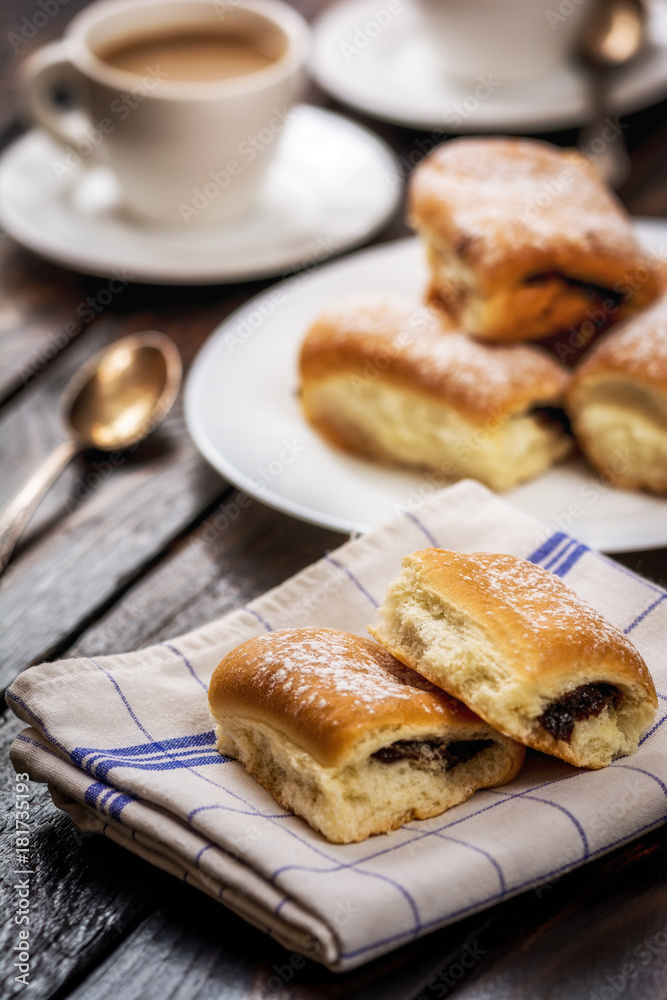 Buns with plum jam Buns with plum jam