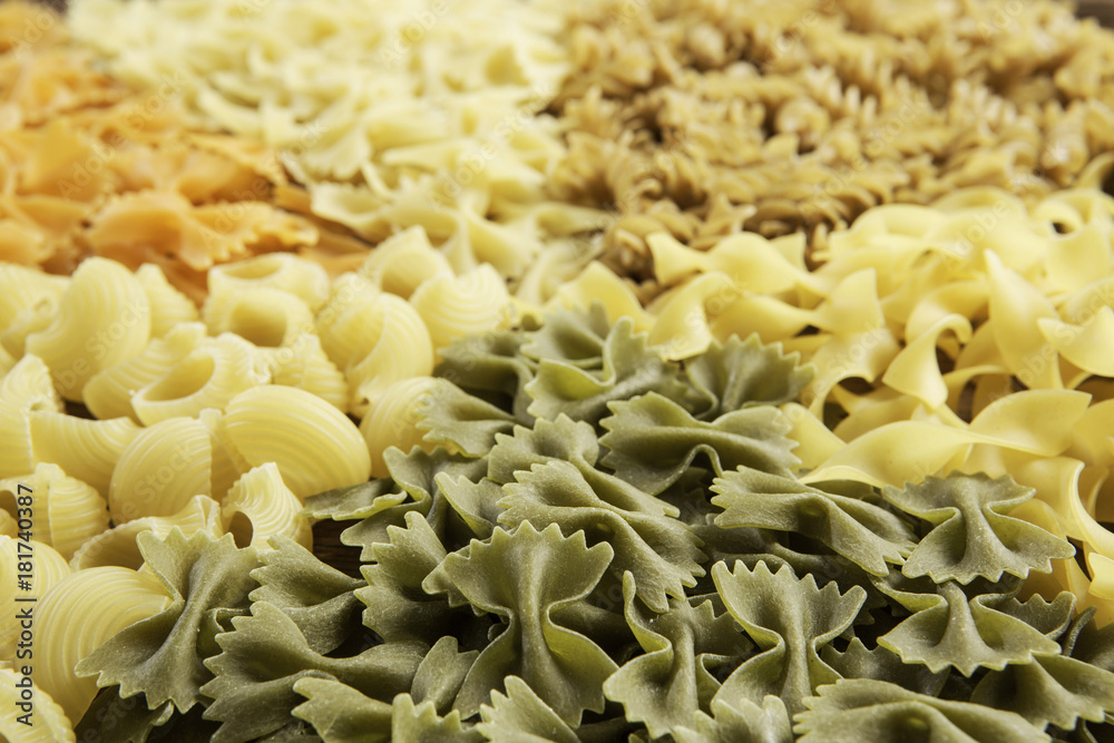Close of uncooked macaroni Close of uncooked macaroni