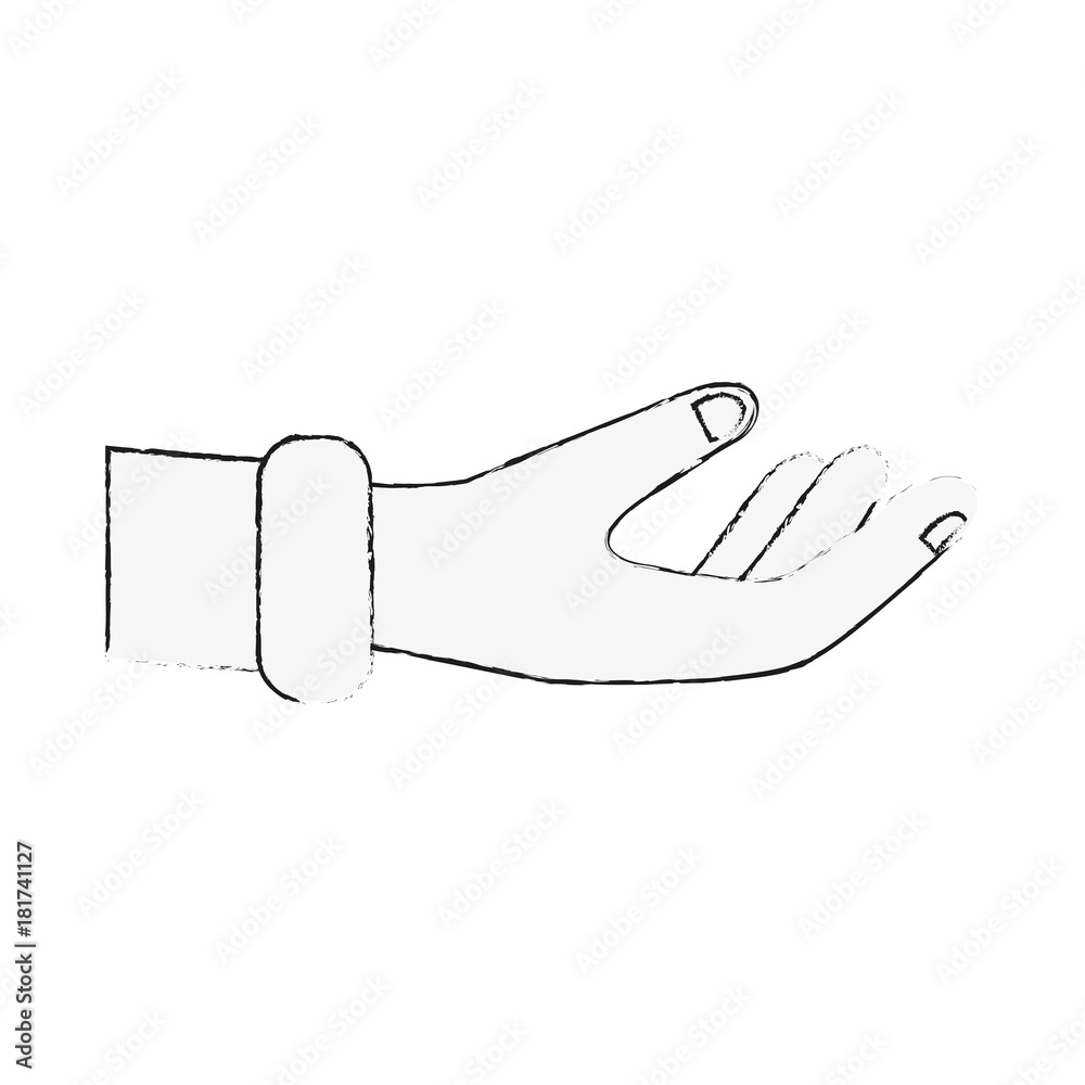 Hand with palm open Hand with palm open