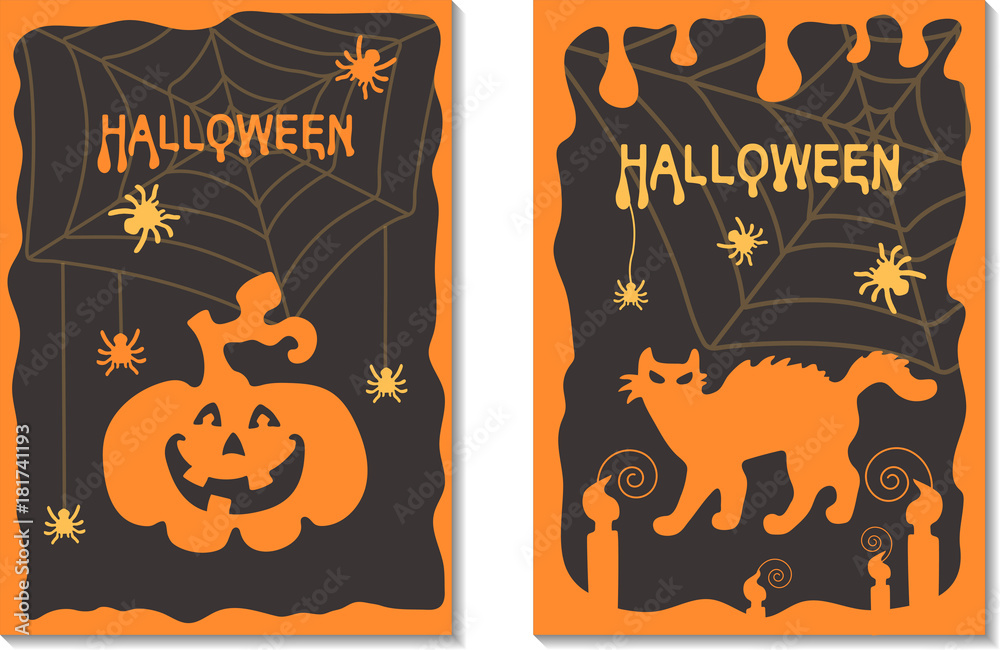 A set of postcards Halloween.