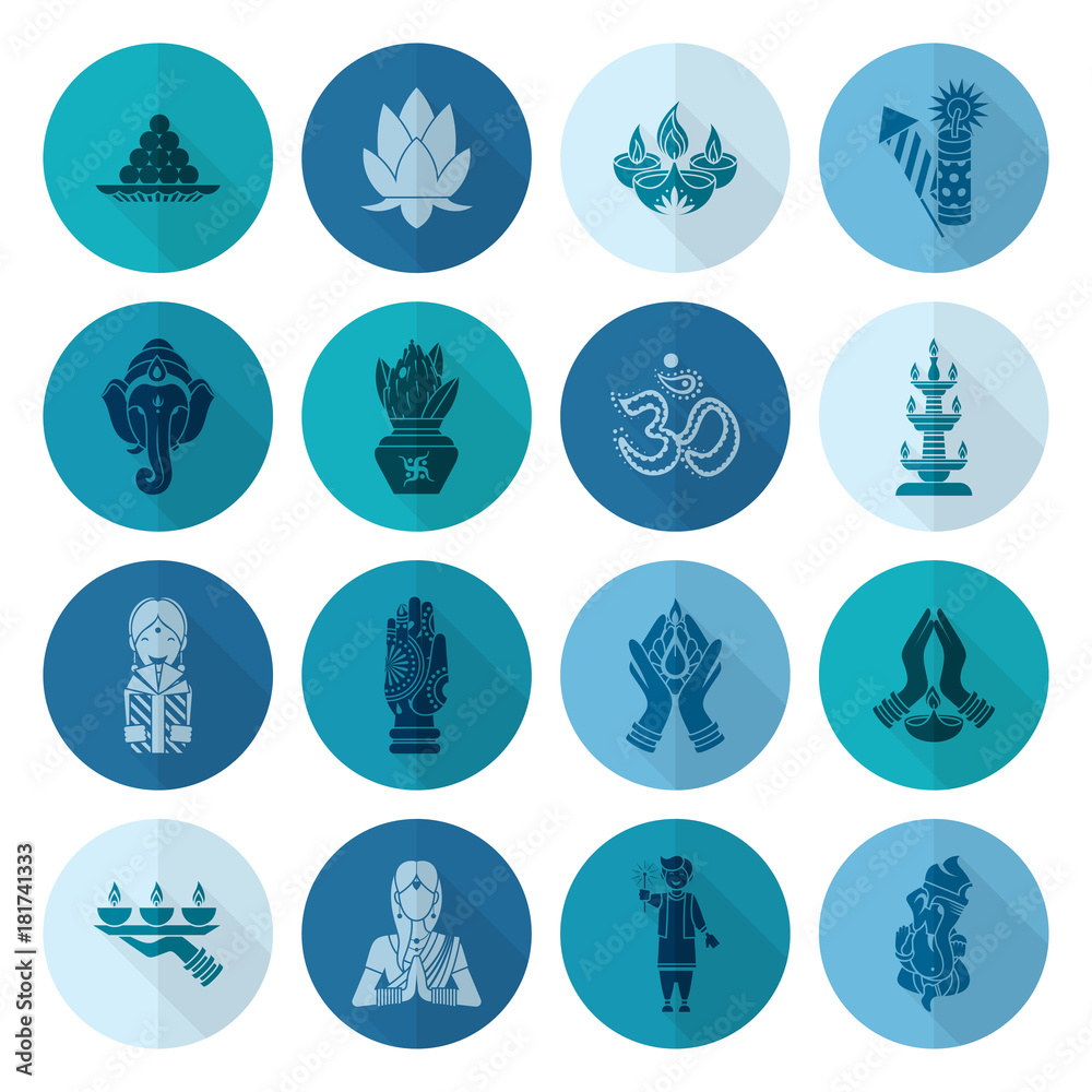 Diwali. Indian Festival Icons Diwali. Indian Festival Icons