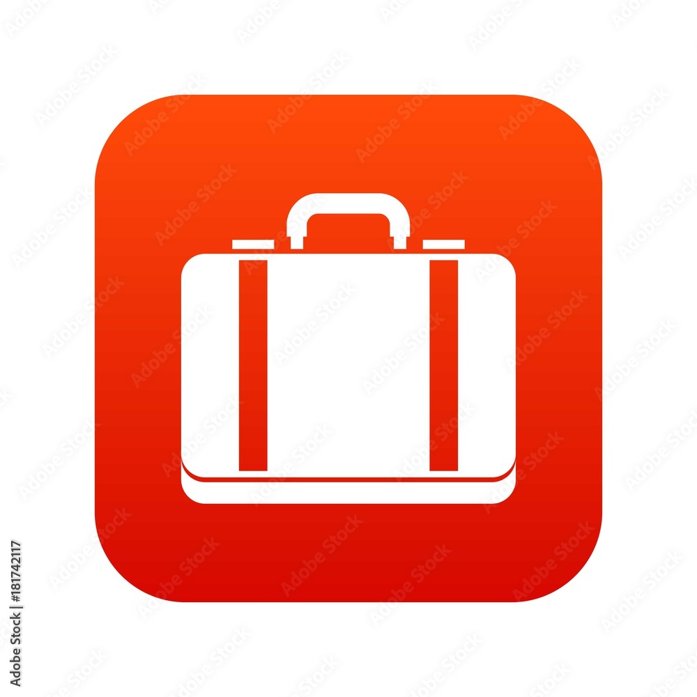 Suitcase icon digital red Suitcase icon digital red