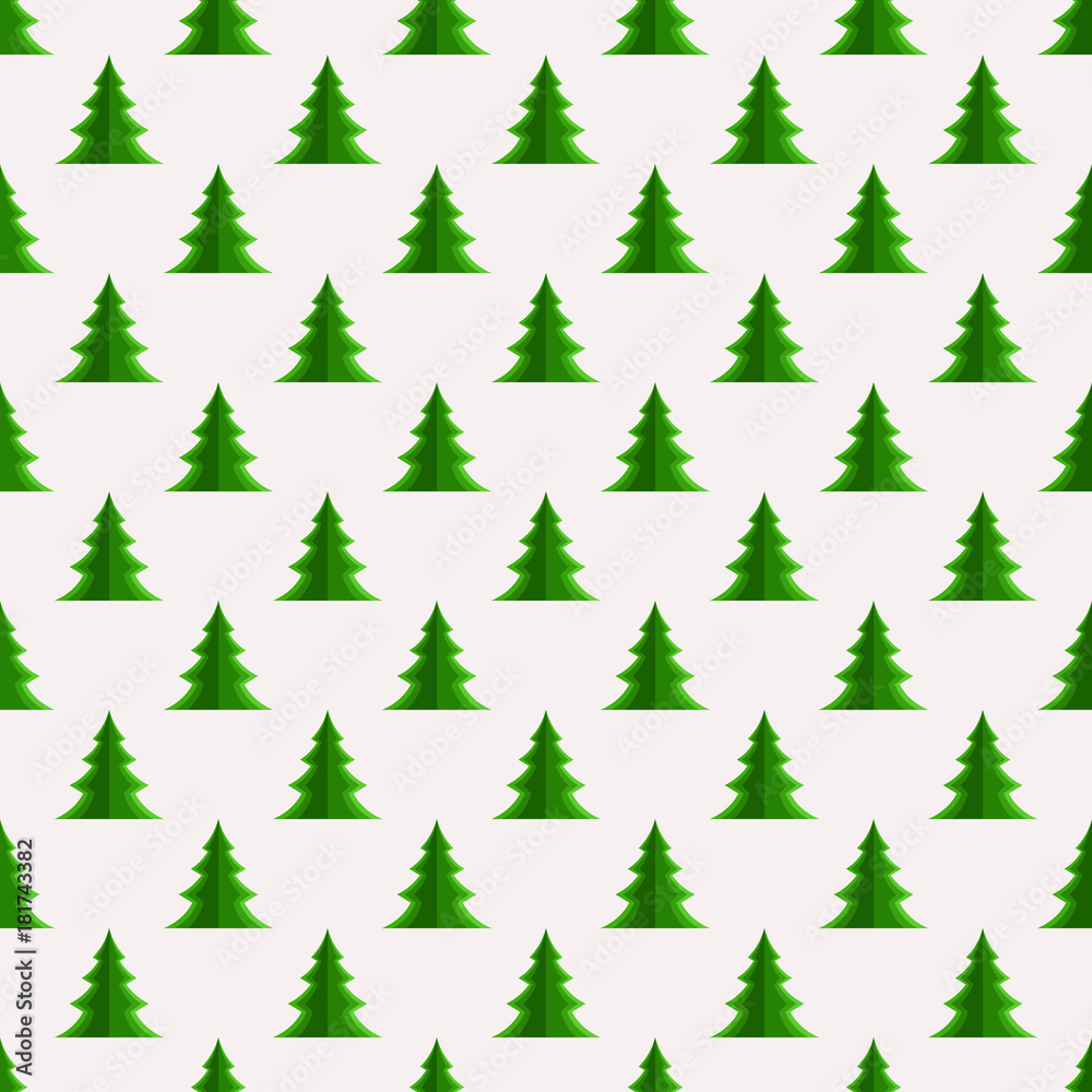 Christmas seamless pattern with geometrical fir-trees.