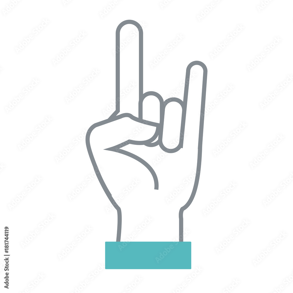 Rock and roll hand symbol icon vector illustration graphic design Rock and roll hand symbol icon vector illustration graphic design