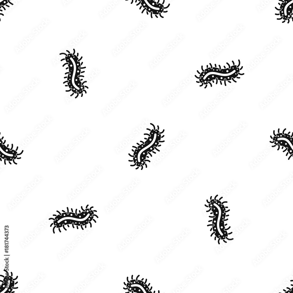 Cell of dangerous virus pattern seamless black