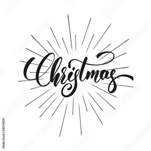 Christmas. Christmas text lettering design. Holiday typography label design