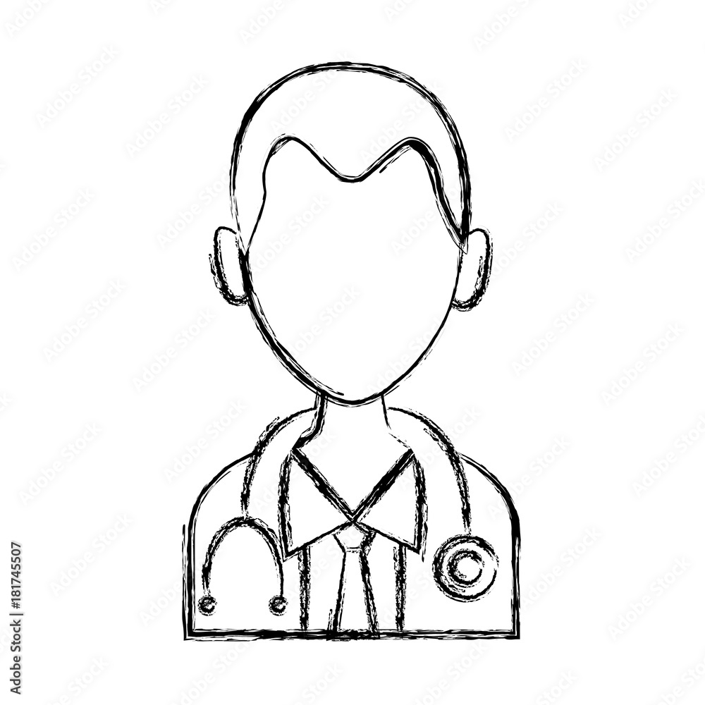 Obraz premium Doctor avatar profile icon vector illustration graphic design