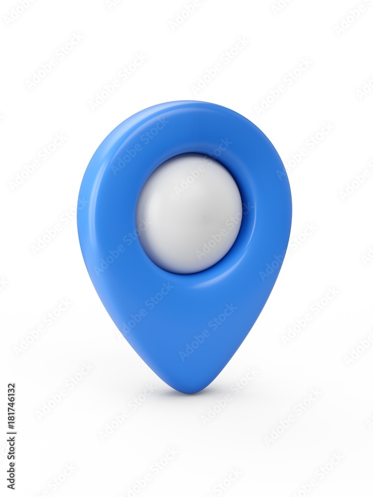 Blue map pointer isolated on white background Blue map pointer isolated on white background