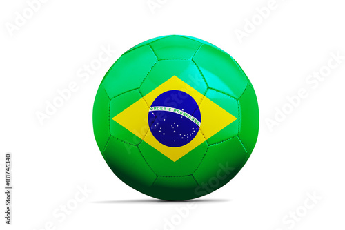 Soccer ball with team flag  Russia 2018. Brazil