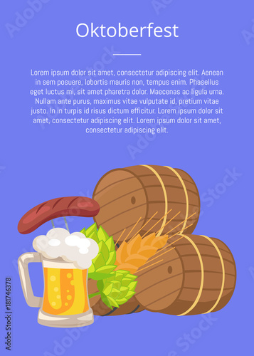 Oktoberfest or Octoberfest Poster Vector Illustration
