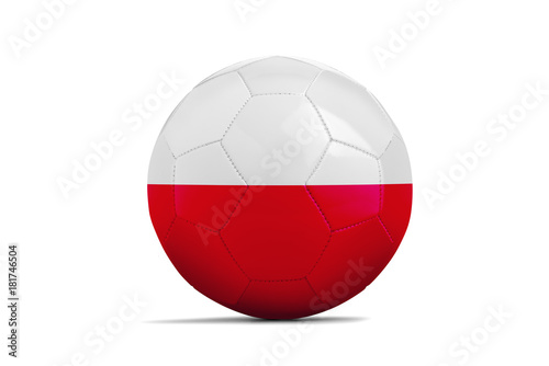 Soccer ball with team flag, Russia 2018. Poland