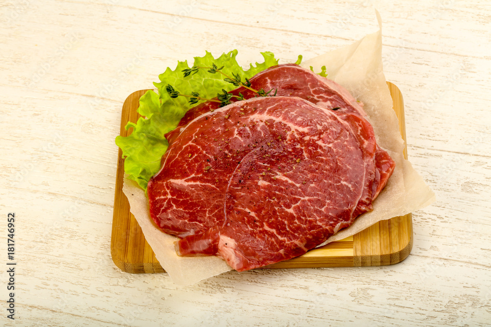 Raw beef schnitzel Raw beef schnitzel