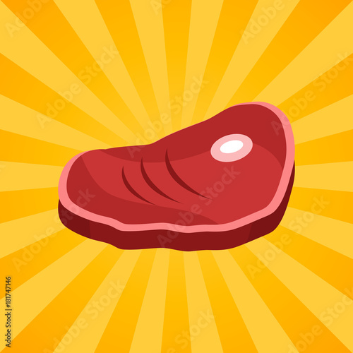 Bacon Steak on Bone Vector Illustration Isolated