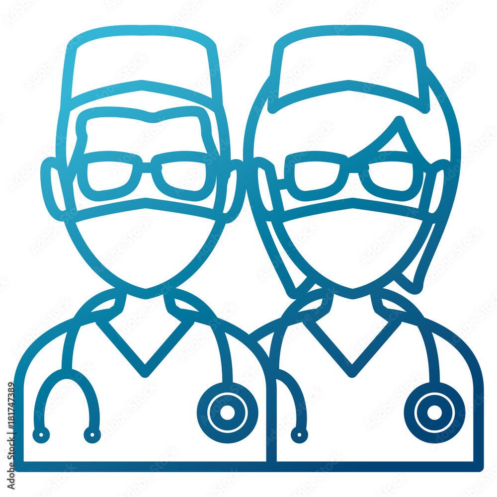 Medical teamwork avatar icon vector illustration graphic design