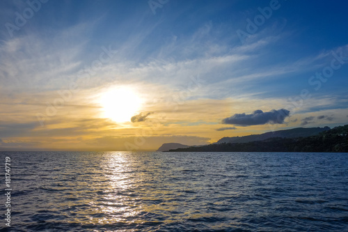 Taupo Lake at sunset  New Zealand