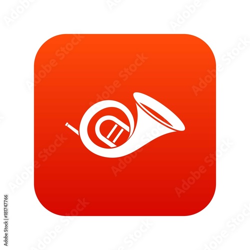 French horn icon digital red