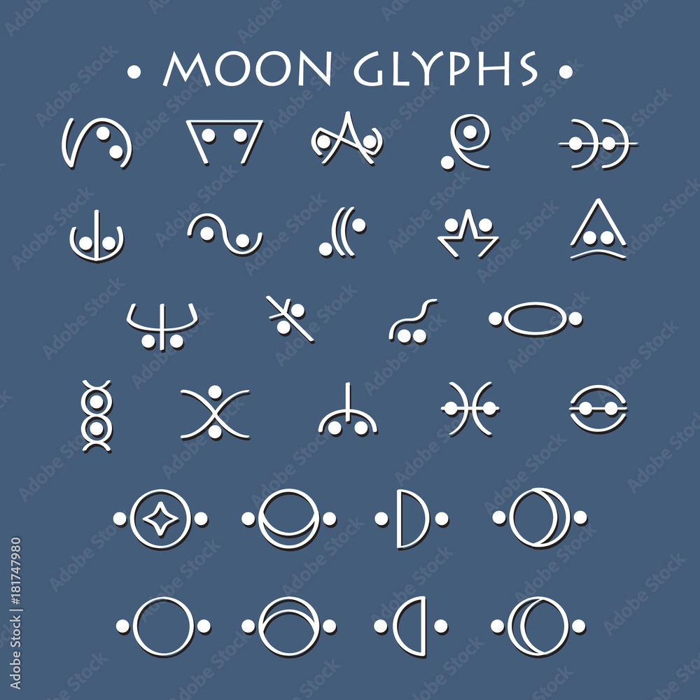 Moon Glyphs Symbol Stock Vector Adobe Stock