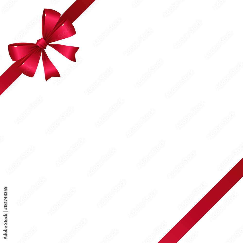 Hellrote Schleife Weihnachten - Schräg Hellrote Schleife Weihnachten - Schräg