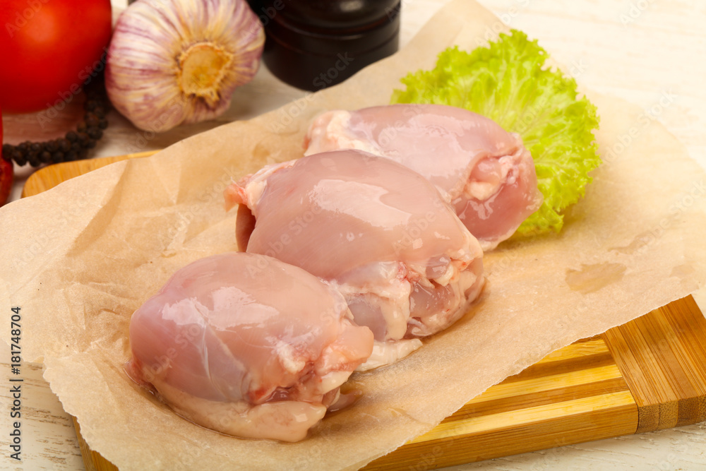 Boneless raw chicken thighs Boneless raw chicken thighs
