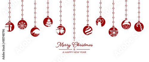 Weihnachten KugelIcons von oben - Rot (EN)