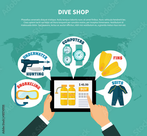 Diving Shop Buying Online Composition