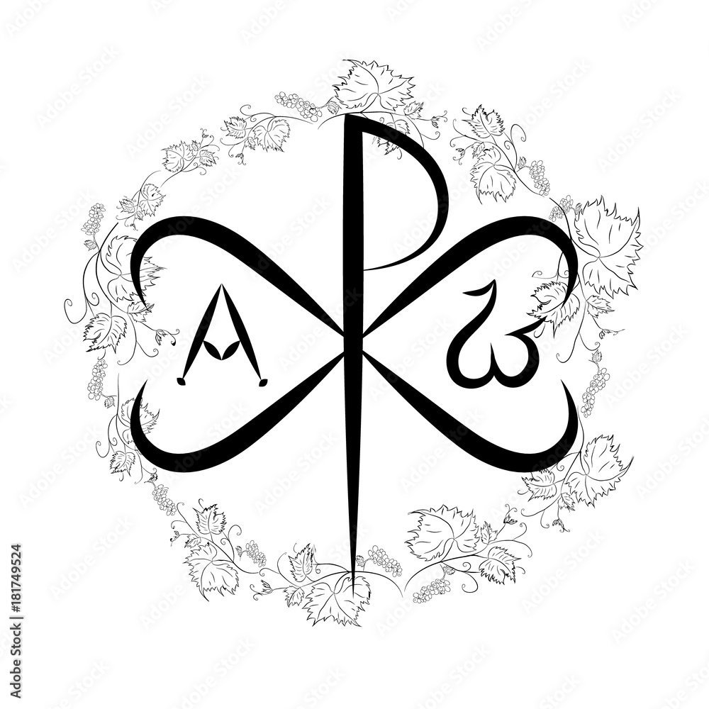 Chi Ro , Chrisma or Chrismon. Monogram of the name of Christ. I am Alfa and  Omega. Biblical lettering. Vector design. the symbols of the Christian  religion. Stock Vector | Adobe Stock