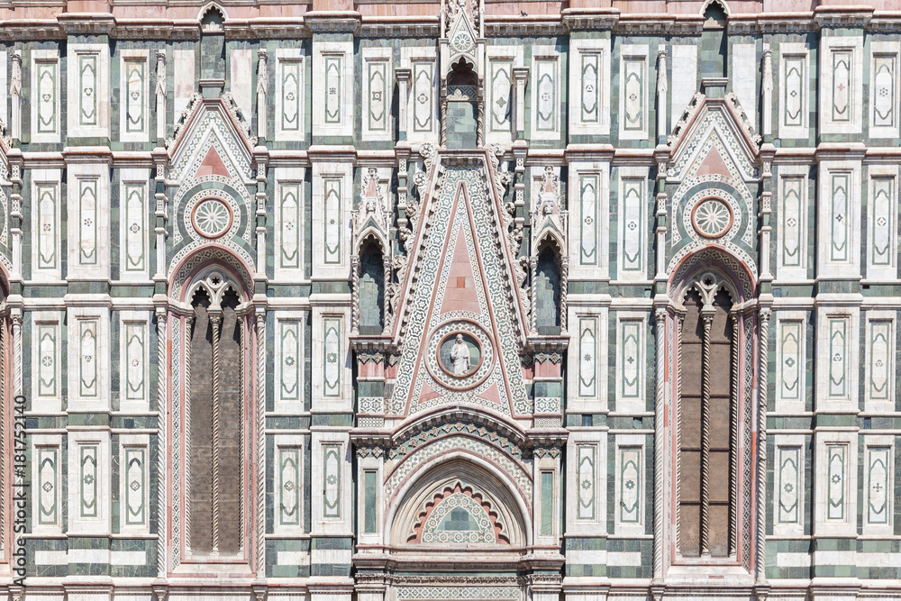 Part of the facade of the Cathedral Santa Maria del Fiore (Duomo)  in Florence