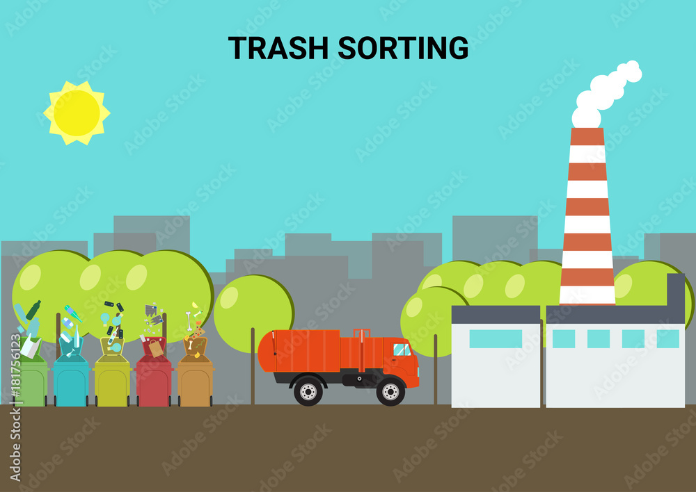 Concept of sorting of waste.