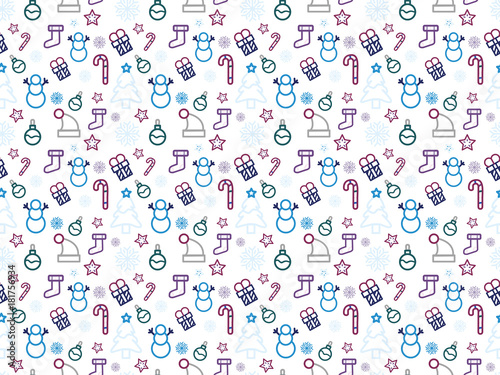 Christmas background, seamless pattern.Retro style Christmas pattern
