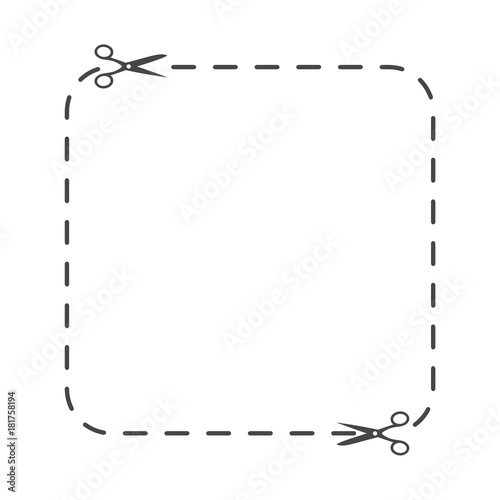 Illustration of a cut out coupon with scissors vector 