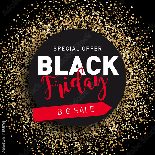 Black Friday, Sale, Promotion, Gold, Glitter