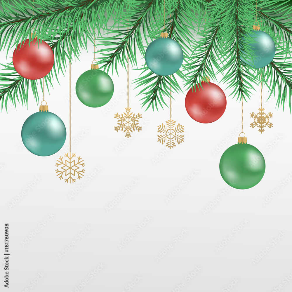 Christmas balls and snowflakes. Vector illustration. Christmas balls and snowflakes. Vector illustration.