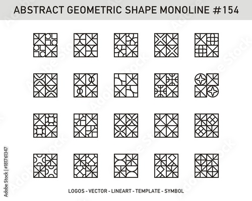 Set of geometric shapes. Trendy pattern seamless background and logotypes.
