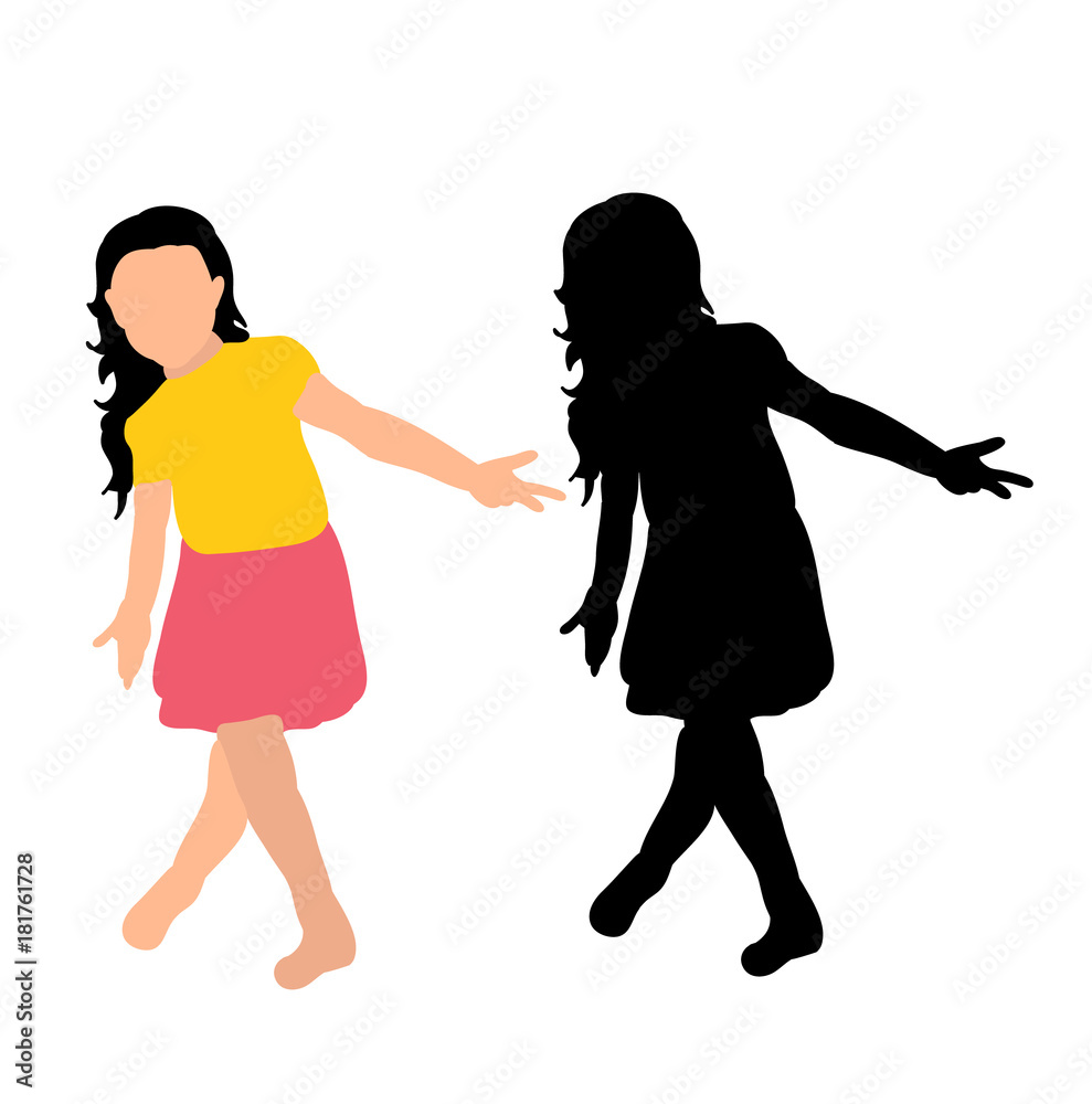 silhouette of a little girl dancing