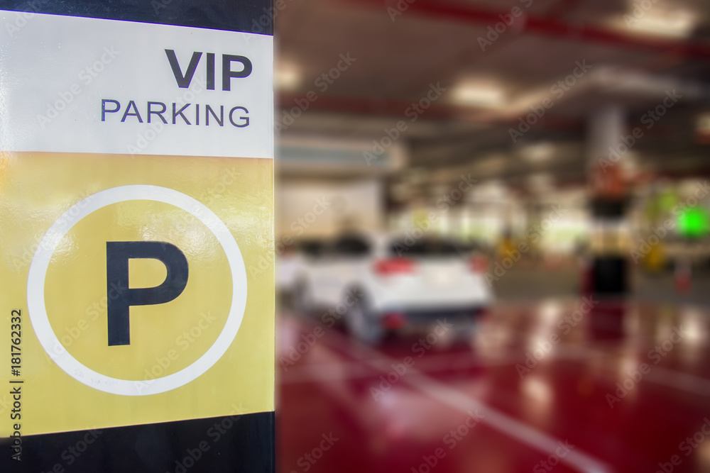 parking spaces for important people. VIP Car parking garage underground