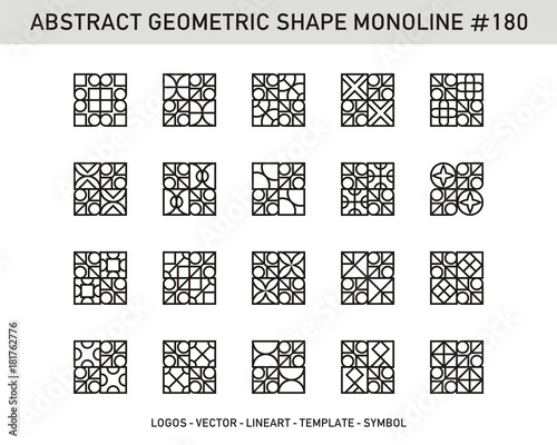 Abstract Geometric Shape Monoline, Stock Vector Design Pattern