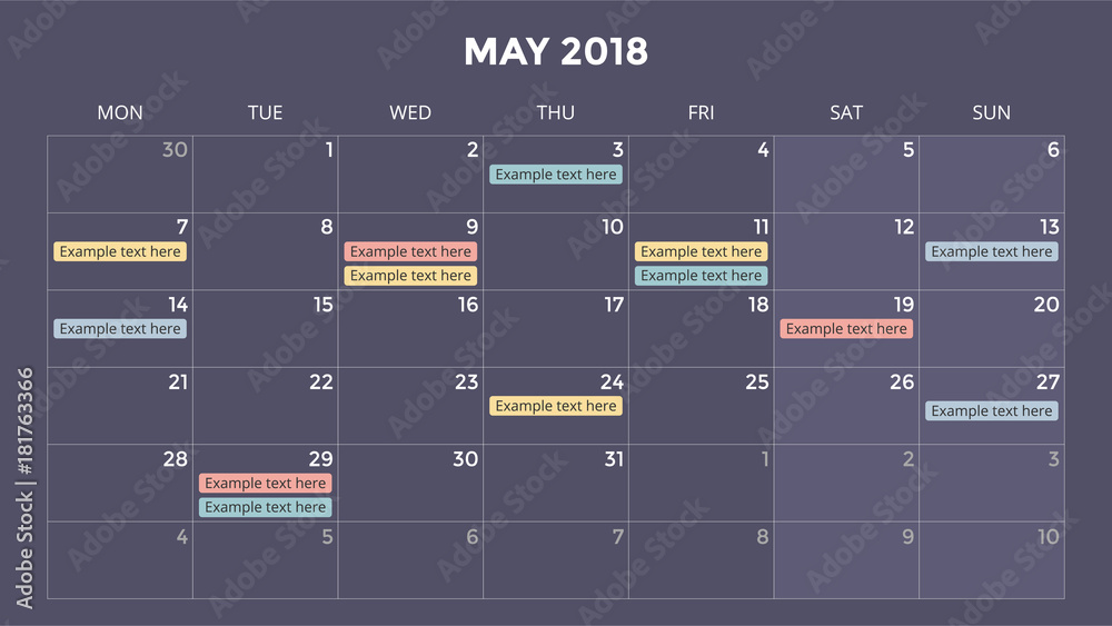Calendar infographic, table chart, presentation chart. Business period concept. Task manager. Day, week, month. 2018 year. Time management. Organizer date diary. Calendar infographic, table chart, presentation chart. Business period concept. Task manager. Day, week, month. 2018 year. Time management. Organizer date diary.