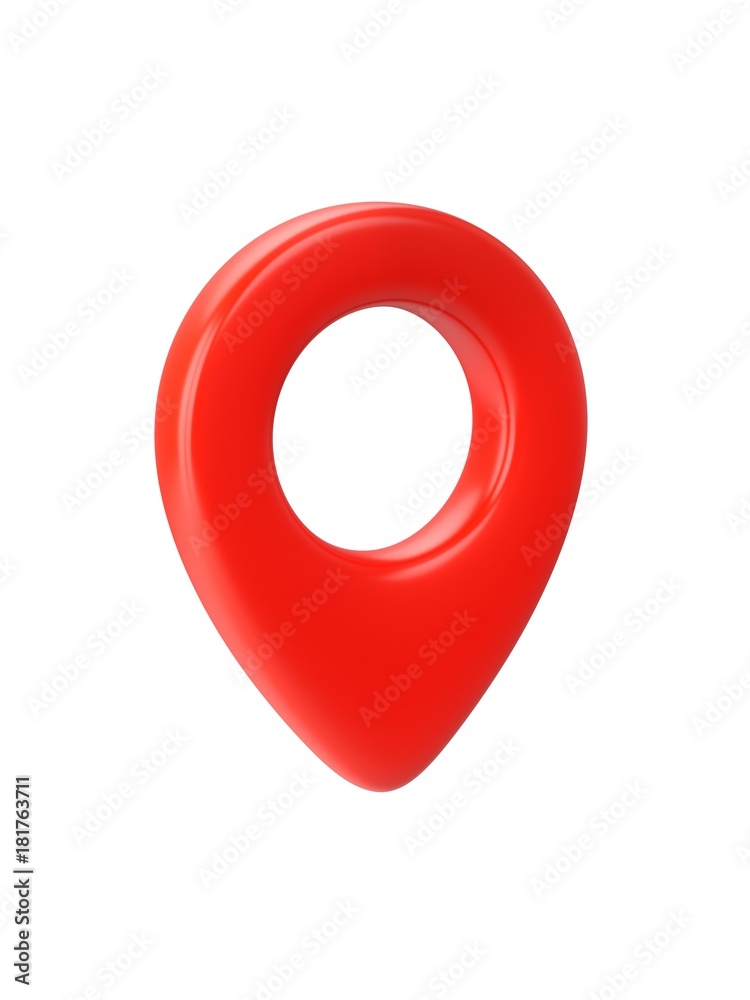 Red map pointer isolated on white background Red map pointer isolated on white background