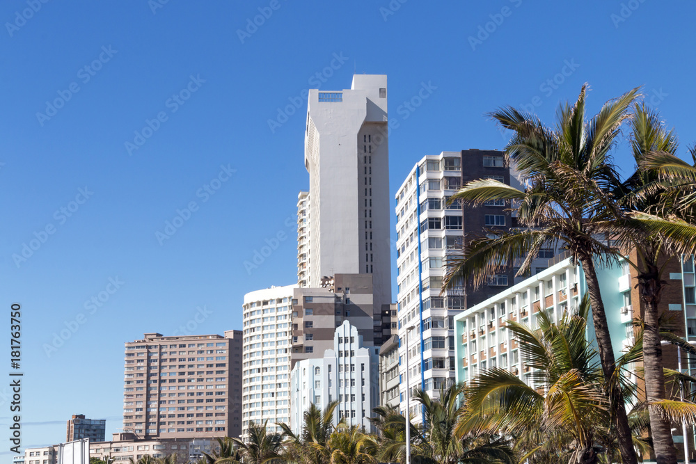 Buildings and Palm Trees on Golden Mile Beachfront Buildings and Palm Trees on Golden Mile Beachfront