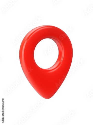 Free Download Red map pointer isolated on white background - GFXLoad