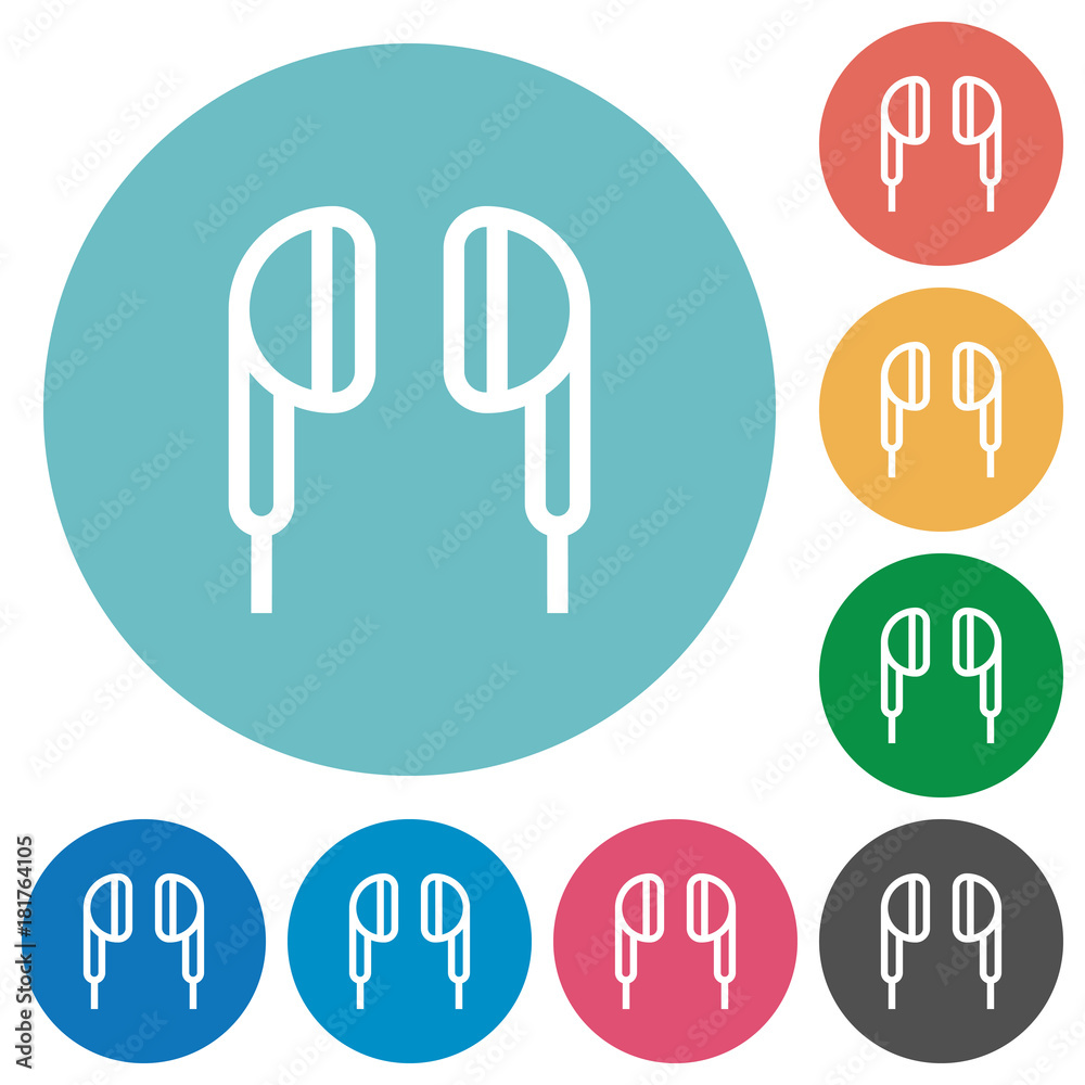 Earphone flat round icons Earphone flat round icons