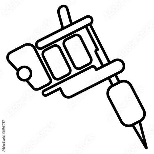 tattoo machine icon on white background